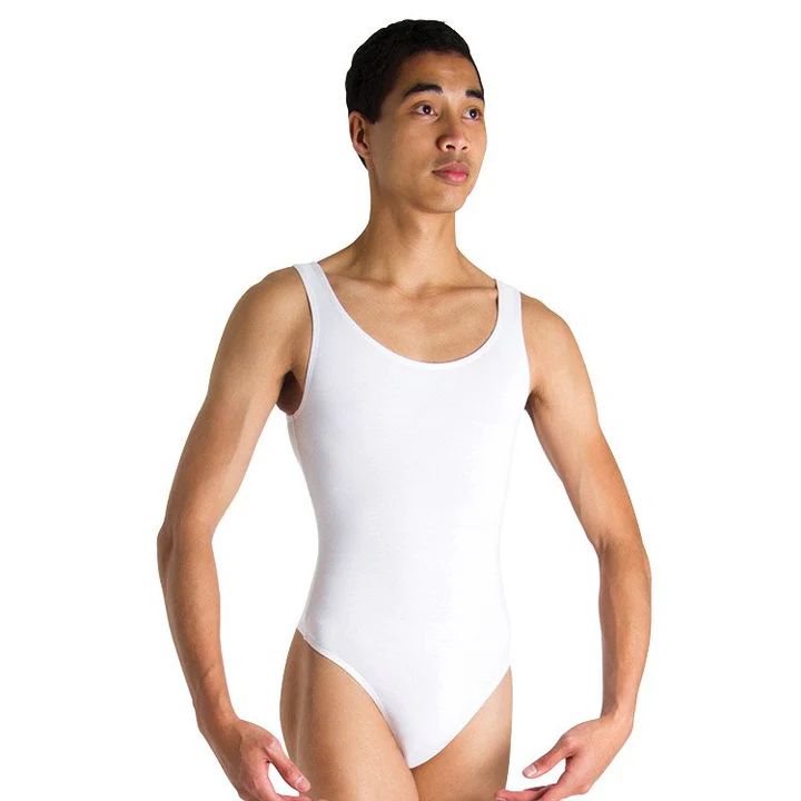 Bloch Brad Mens Leotard, Colour: White, Size: Small