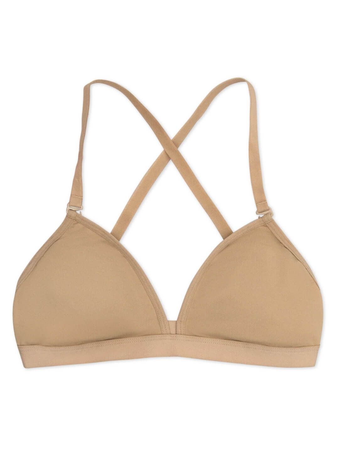 Deep Neck Clear Back Bra, Colour: Nude, Size: Adult X Small