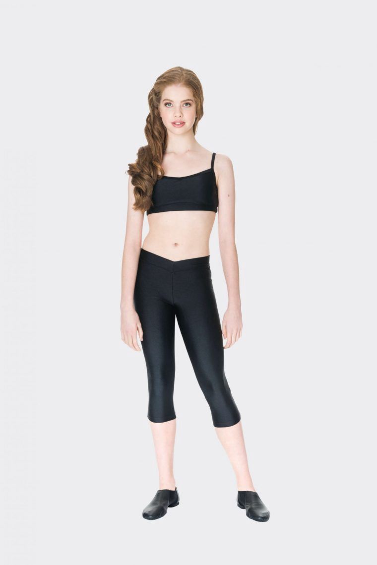 3/4 Nylon Legging, Colour: Black, Size: Child X Small