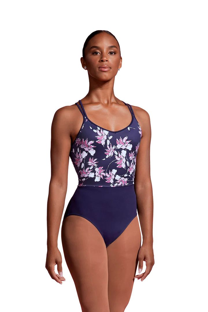 Bloch Printed Tween Double Camisole Leotard, Colour: Aurora, Size: ADS