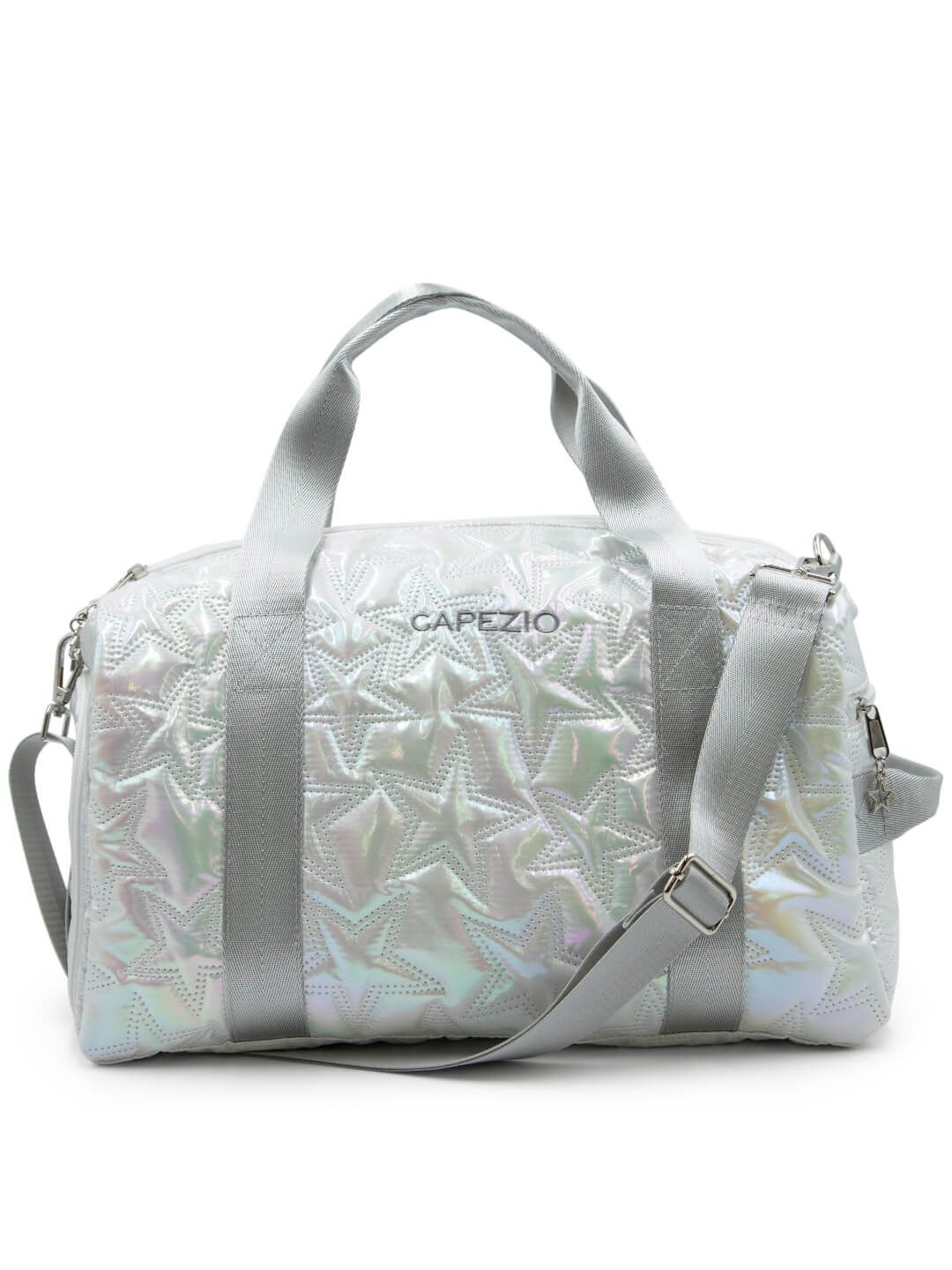 Metallic Star Travel Duffle, Colour: Metallic Silver