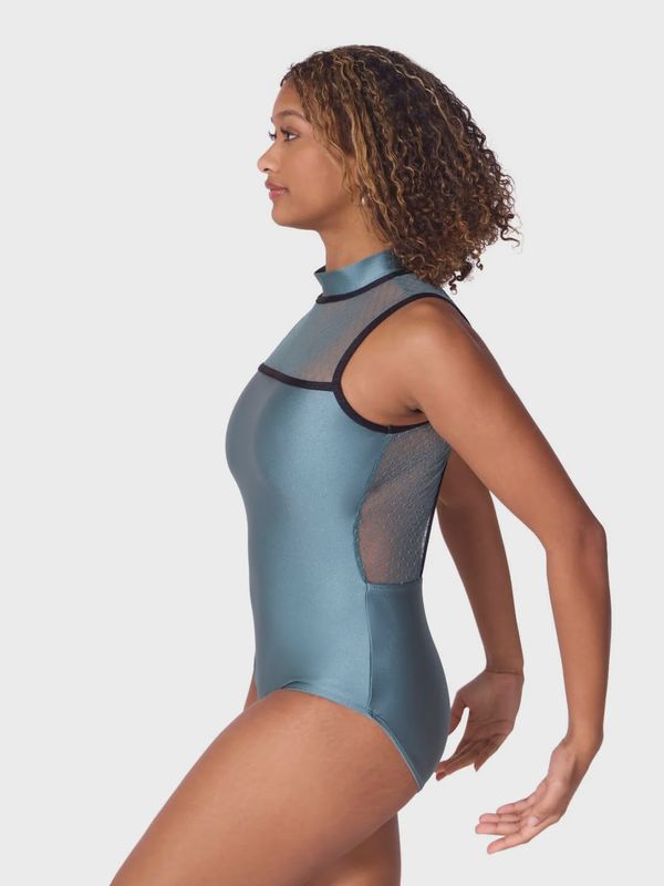 Enchanted Contrast Beloved Mock Neck Leotard