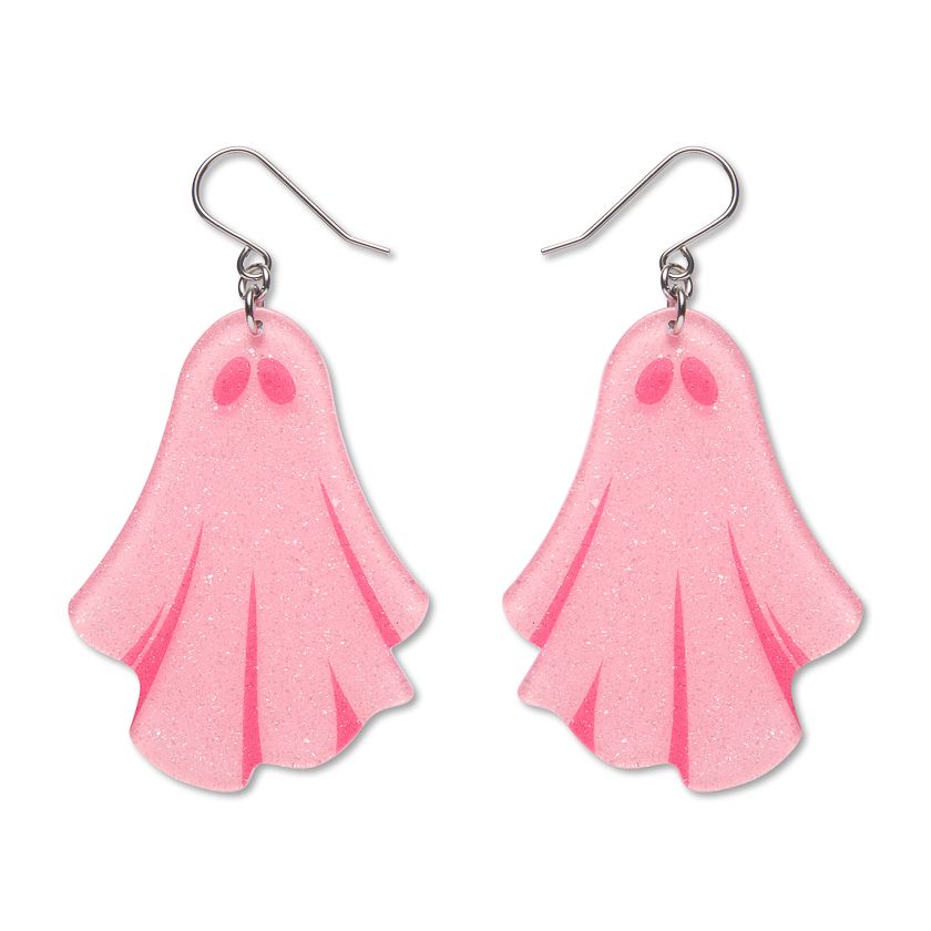 Ghostie Drop Earrings - Pink