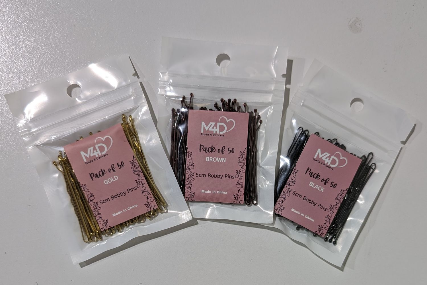 Brown - Bobby Pins - Wholesale pack of 6