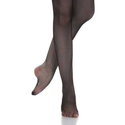 Black Footed Fishnet Tights- Child Large - Wholesale - 6 Pack