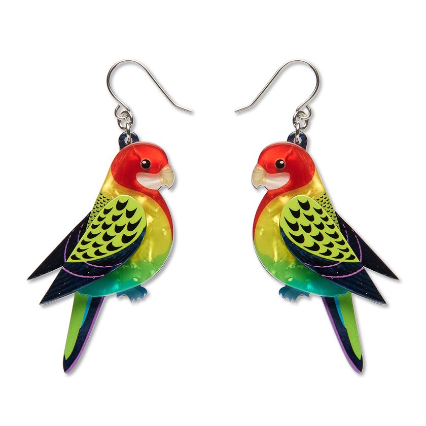 Eastern Rosella Drop Earrings