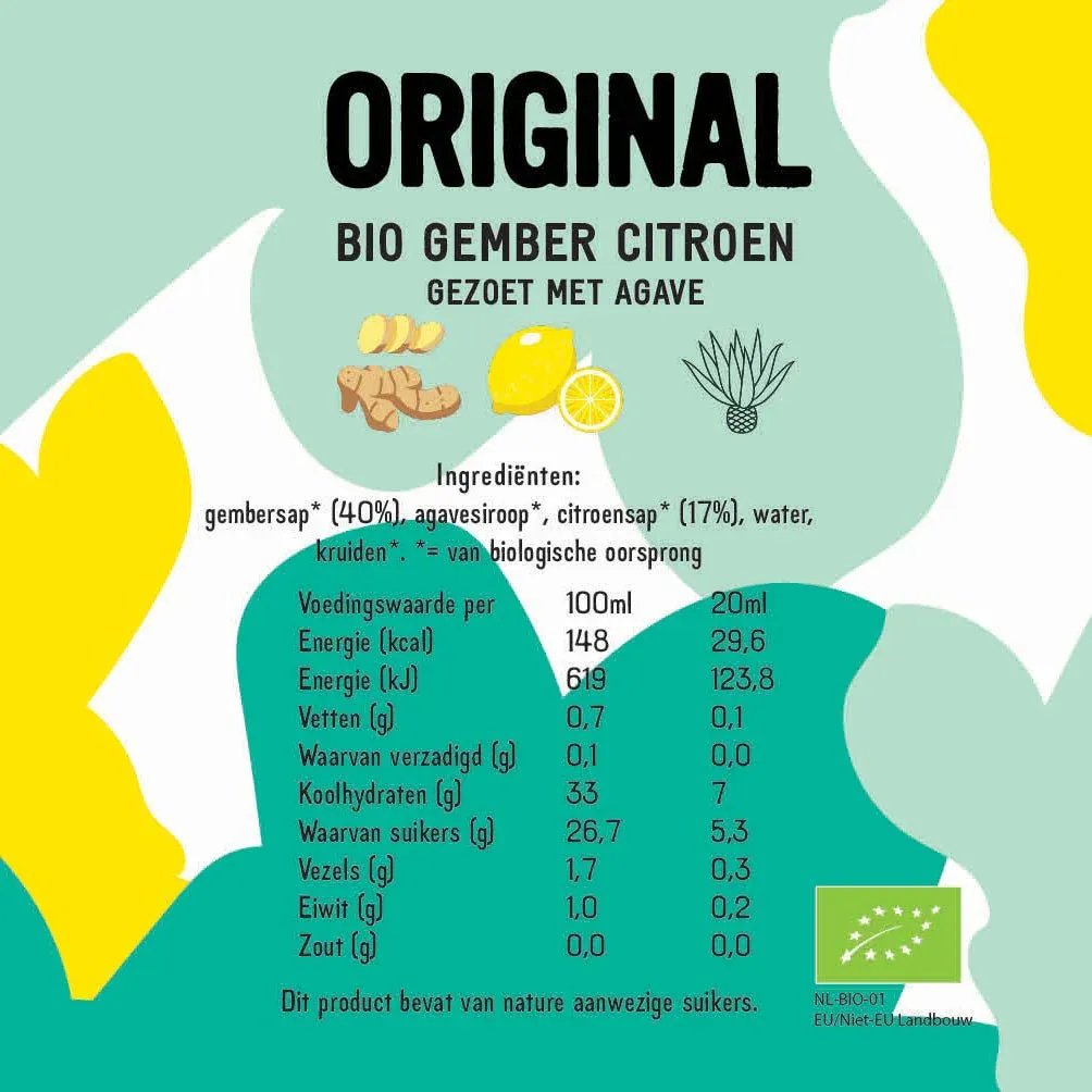 Biologisch Gember Sap Naturel 200ml