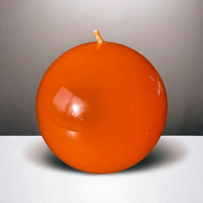 Bougie ronde orange vernie