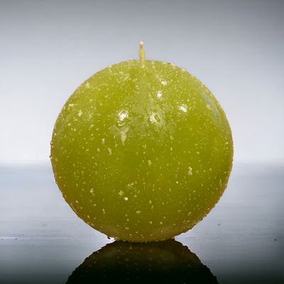 Bougie ronde verte effet givré