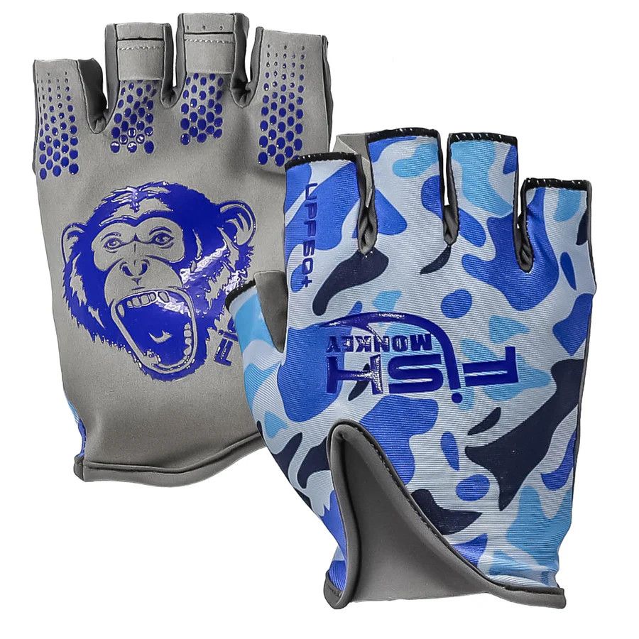 Fish Monkey Stubby Guide Glove, Color: Old School Blue, Size: M