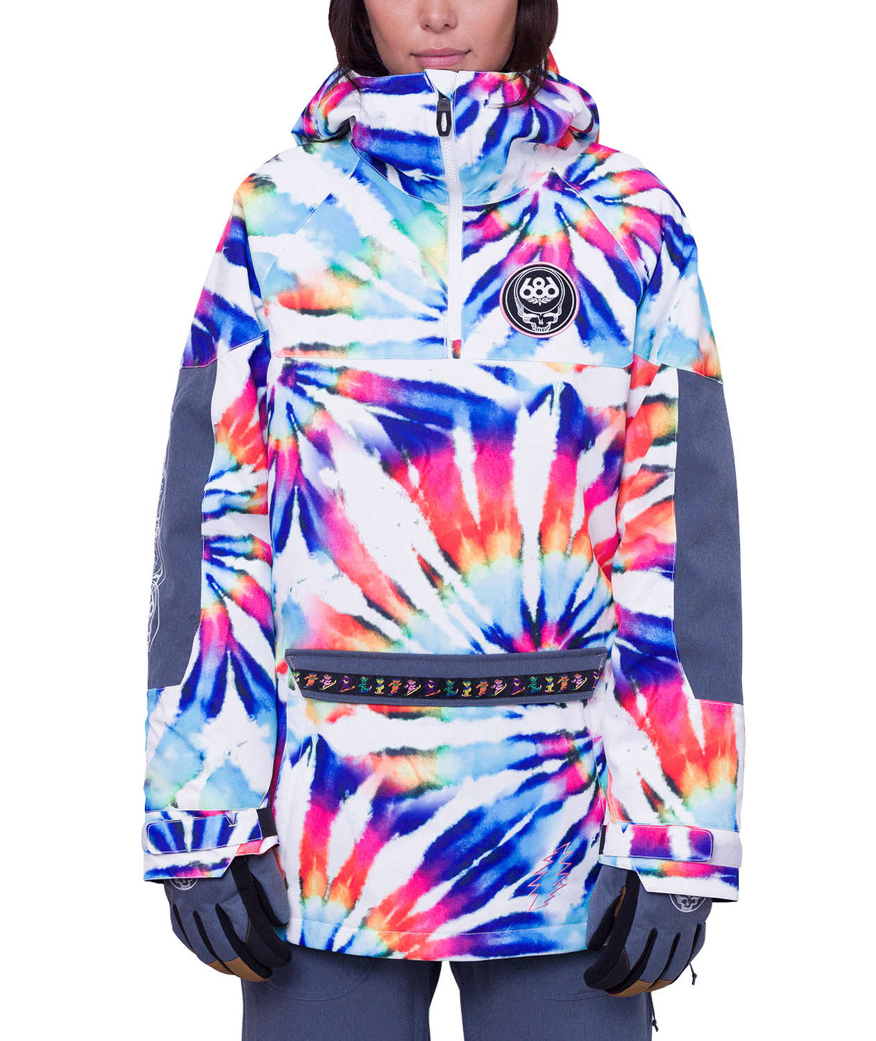 Women&#39;s Upton Anorak 23/24, Color: Grateful Dead White Tie Dye, Size: M