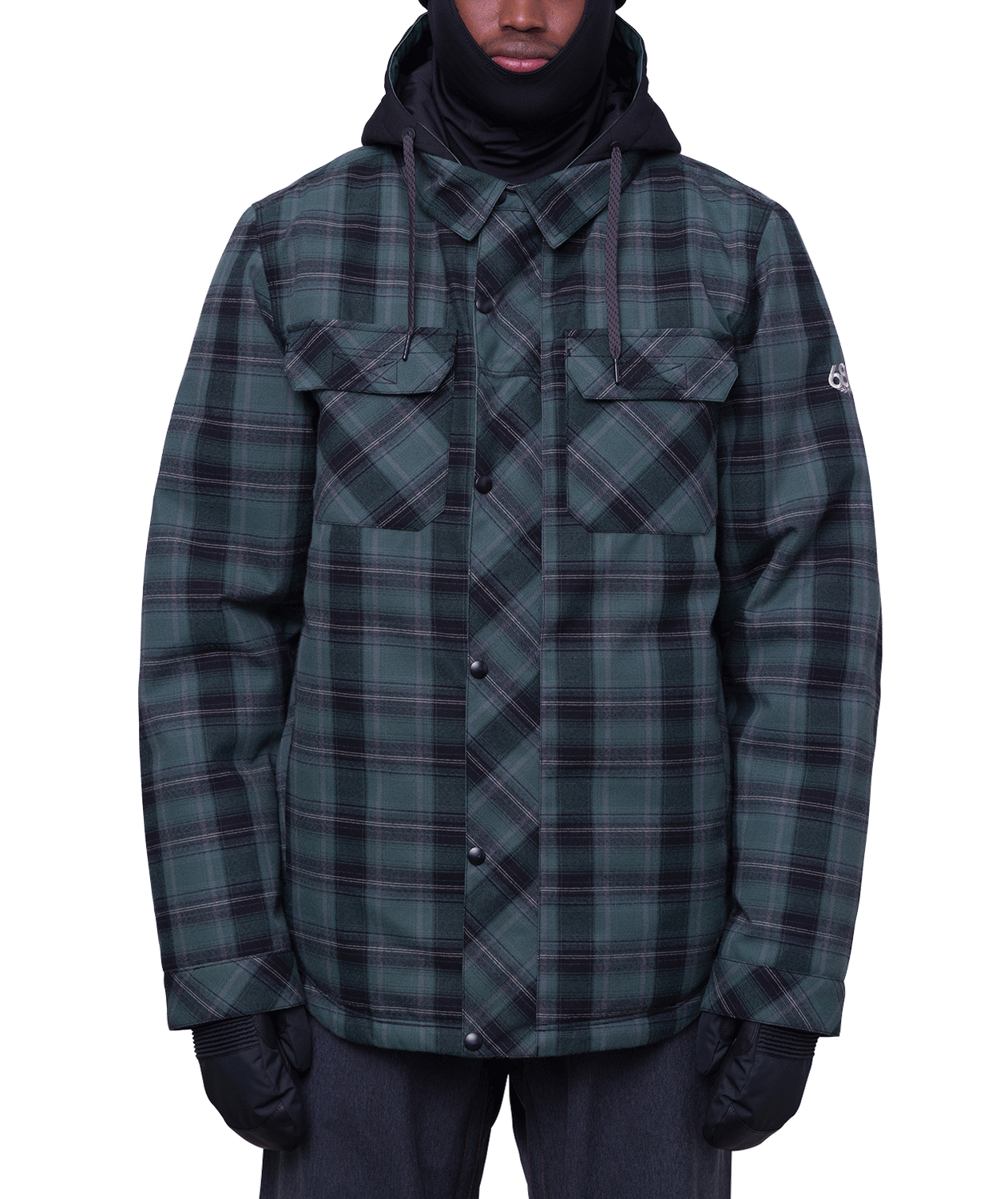 Men&#39;s Woodland Jacket 23/24, Color: Cypress Green Plaid, Size: M