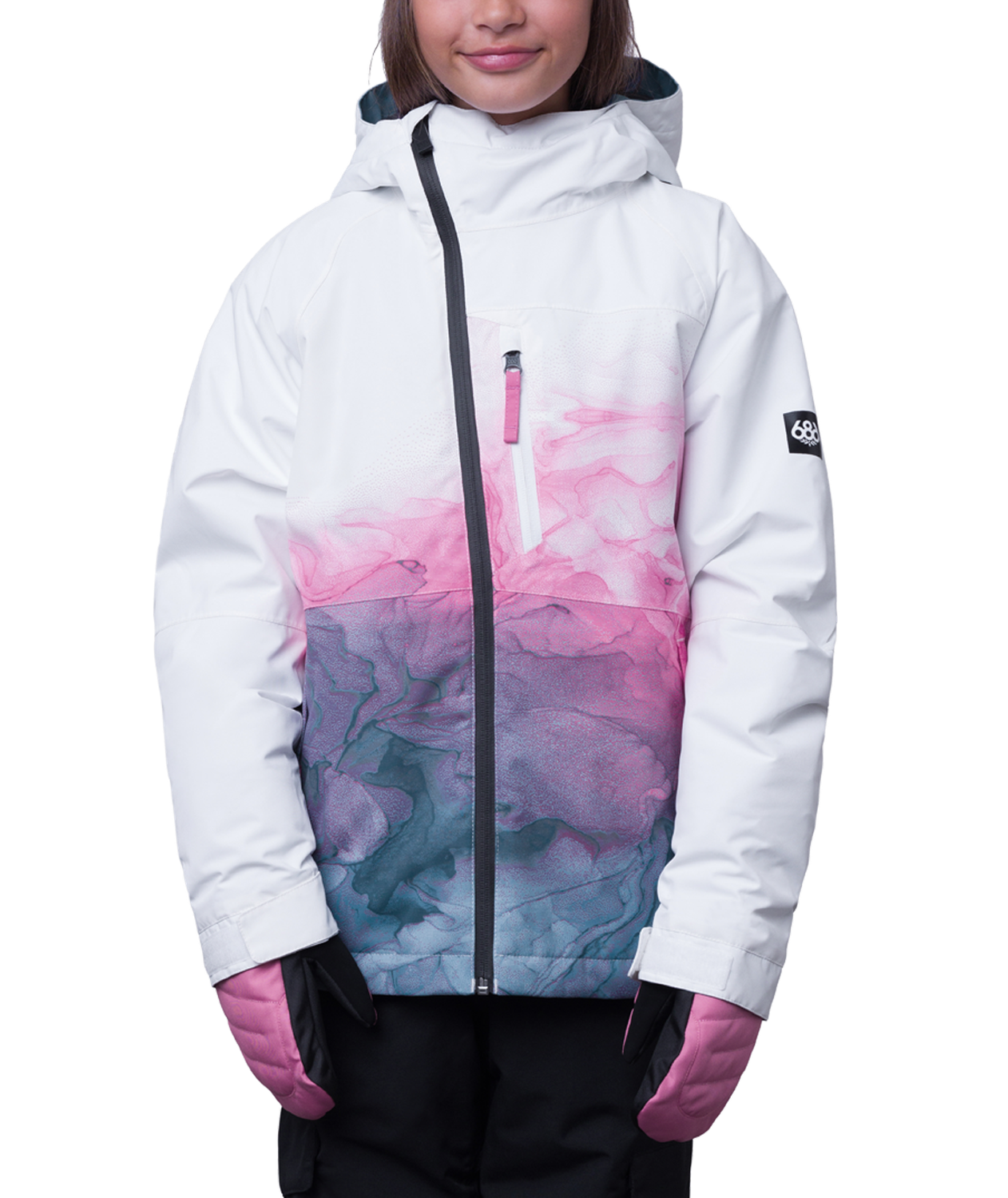 Girls&#39; Hydra Insulated Jacket 23/24, Color: Steel Blue Cloudbreak, Size: M