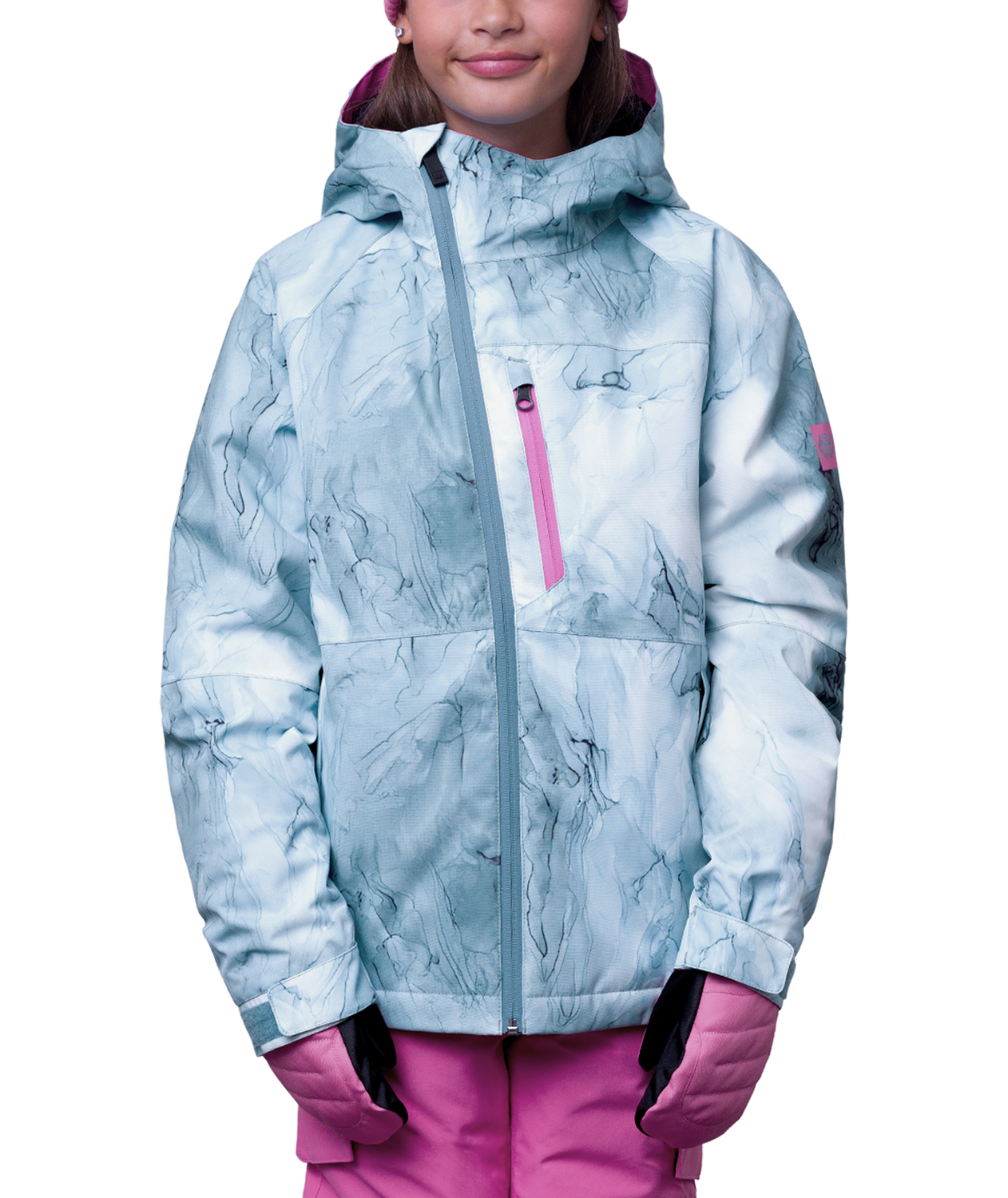 Girls' Hydra Insulated Jacket 23/24, Color: Steel Blue Marble, Size: M