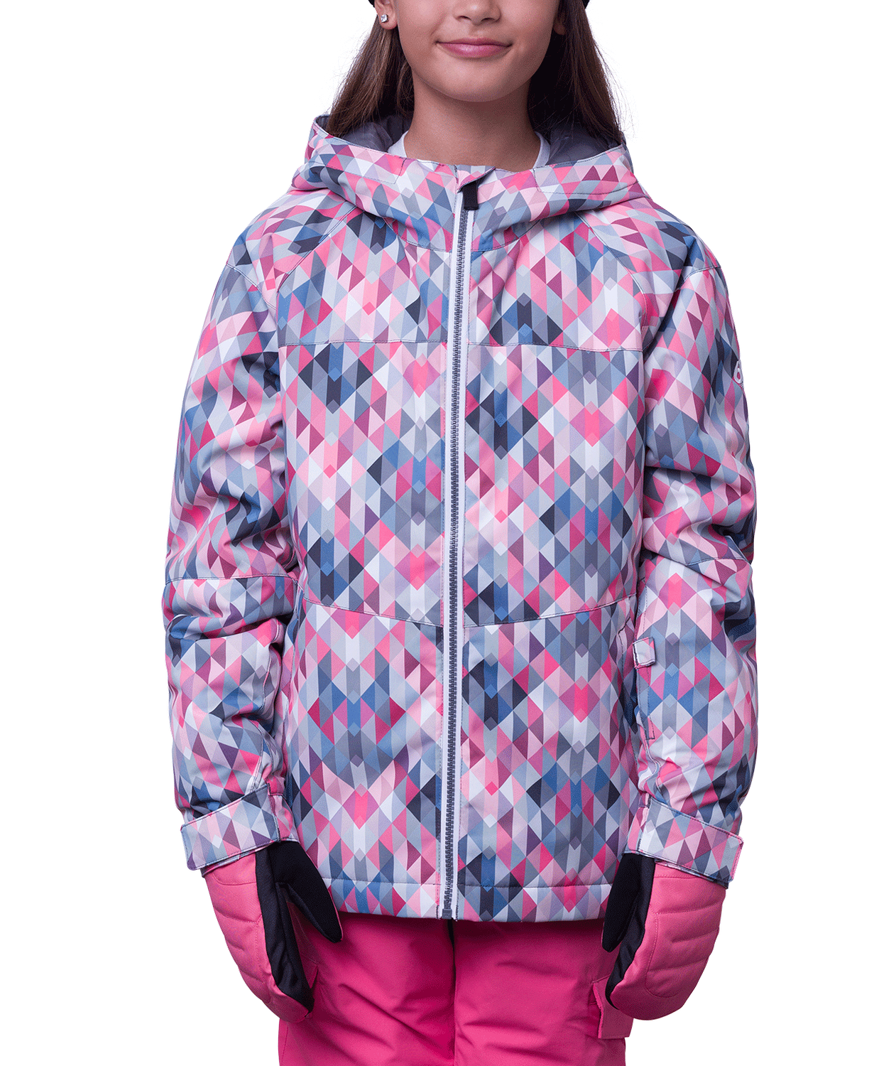 Girls&#39; Athena Insulated Jacket 23/24, Color: Guava Kaleidoscope, Size: S