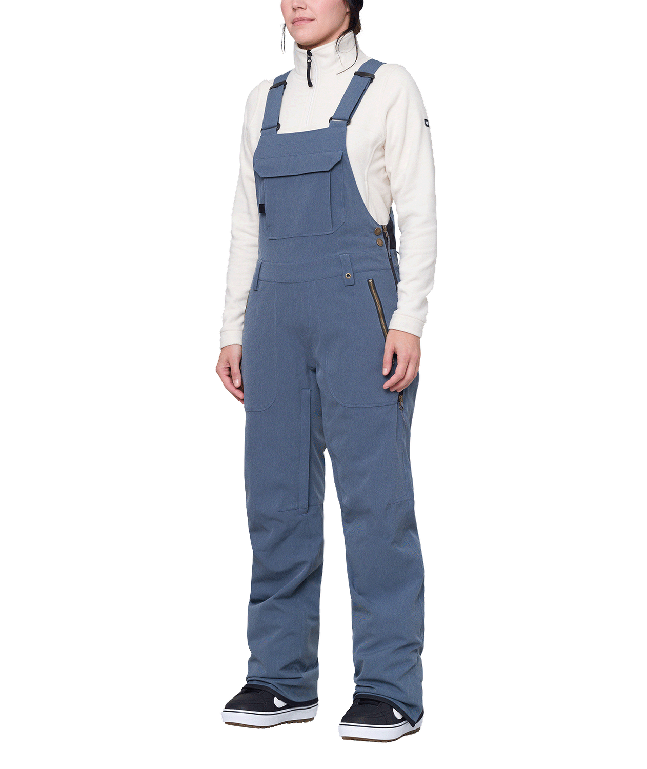 Women&#39;s Black Magic Bib 23/24, Color: Indigo Denim, Size: XS