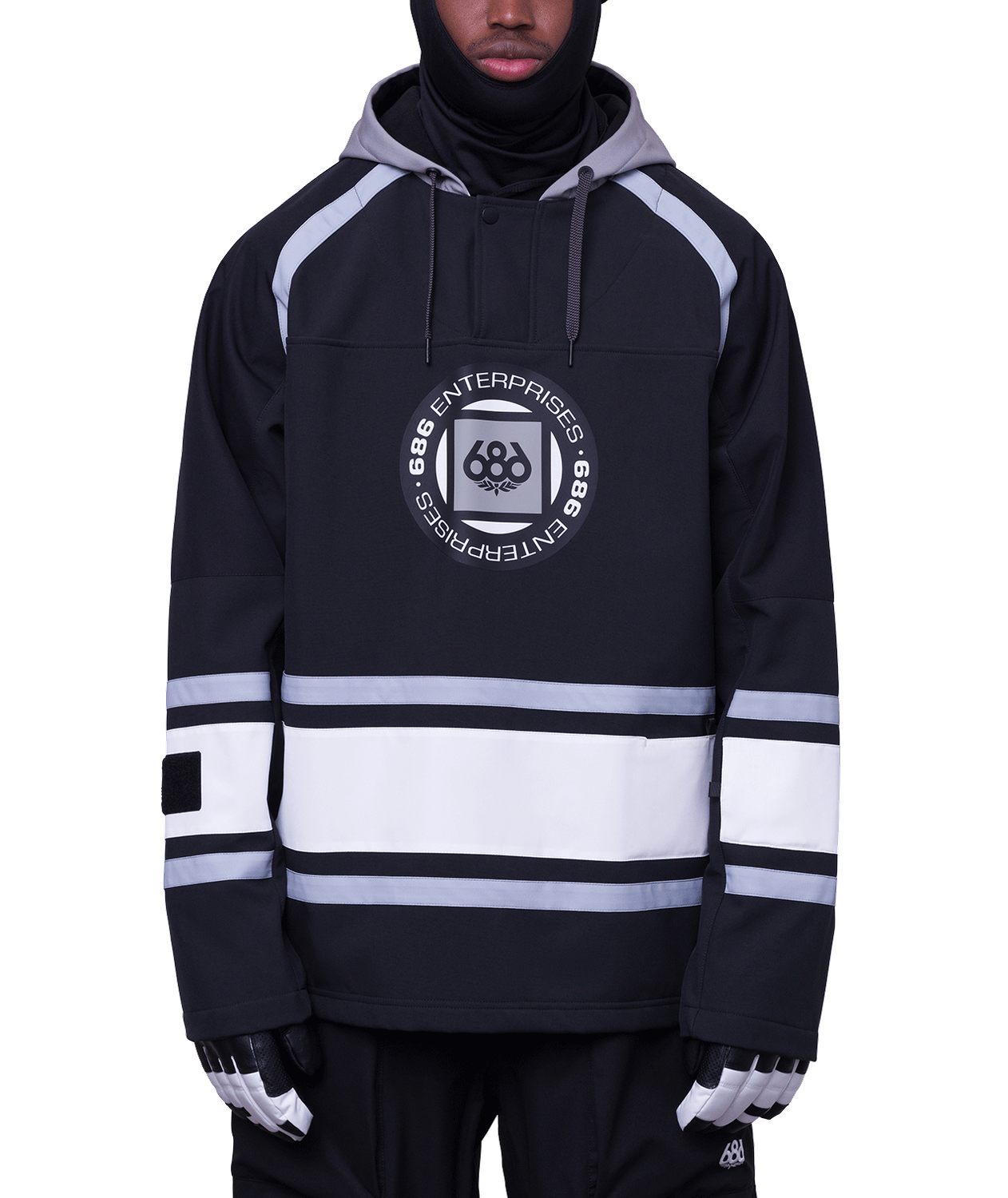 Men&#39;s Waterproof Slapshot Hoody 23/24, Color: Black Colorblock, Size: M