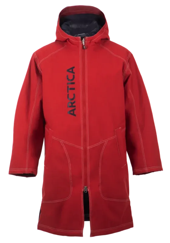A Team Warm Up Coat 23/24, Color: Deep Red/Midnight, Size: Large