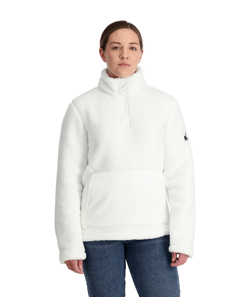 Womens Slope High Pile Fleece Jacket 23/24, Color: White, Size: XS