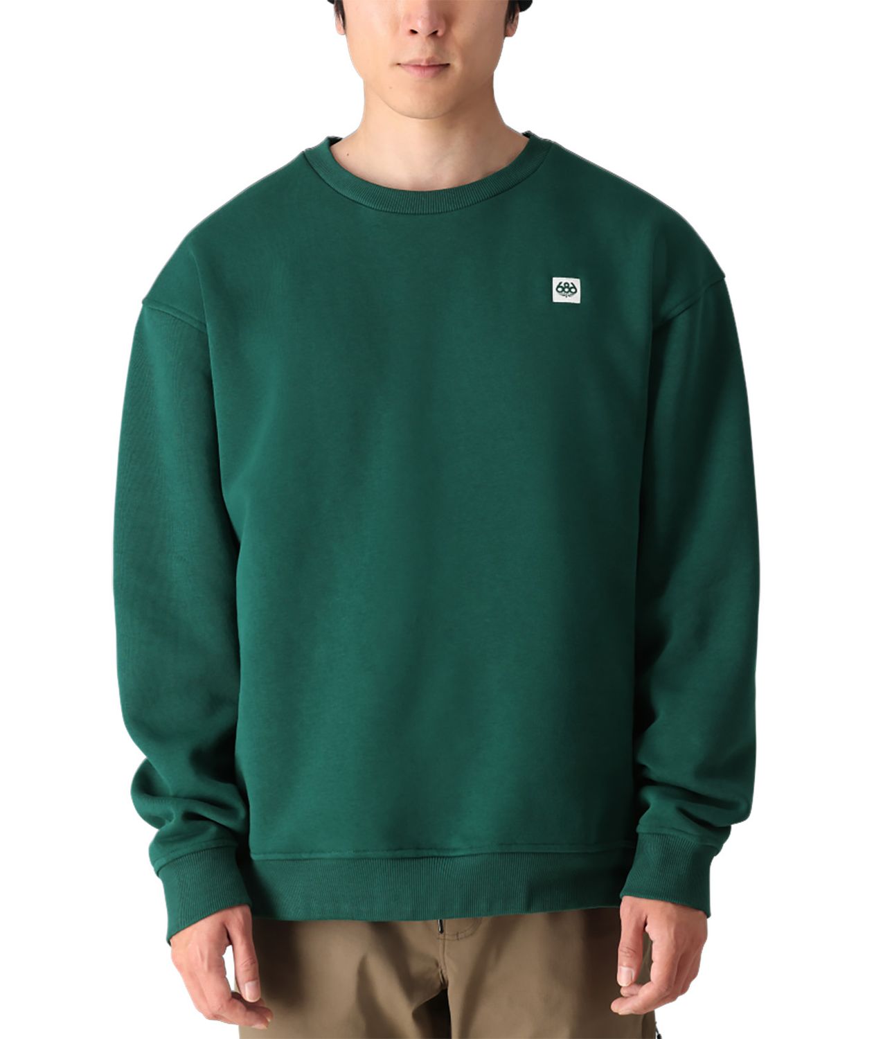 Mens Icon Premium Heavyweight Crew Sweatshirt 24/25, Color: Dark Green, Size: S