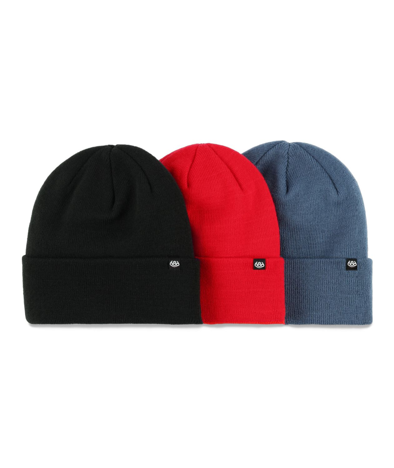 686 Standard Roll Up Beanie - (3-Pack) 24/25, Color: Bright Pop, Size: O/S