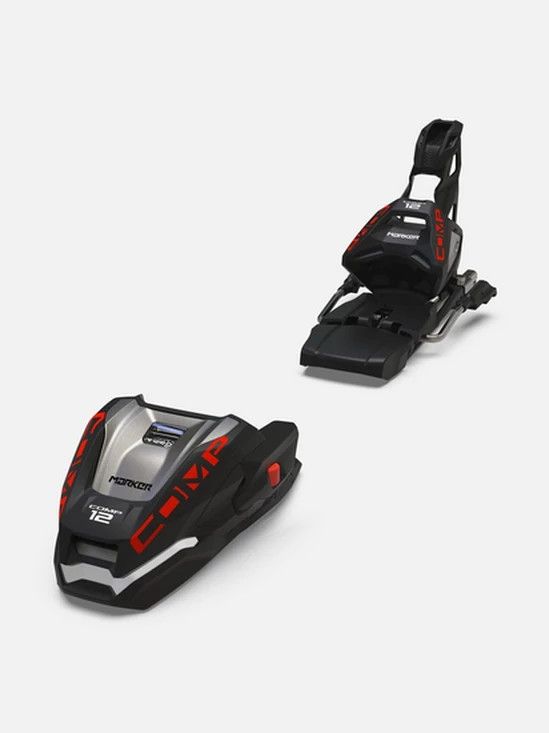 Comp 12 Bindings 2027, Color: Black/flo red, Brake Width: 85mm