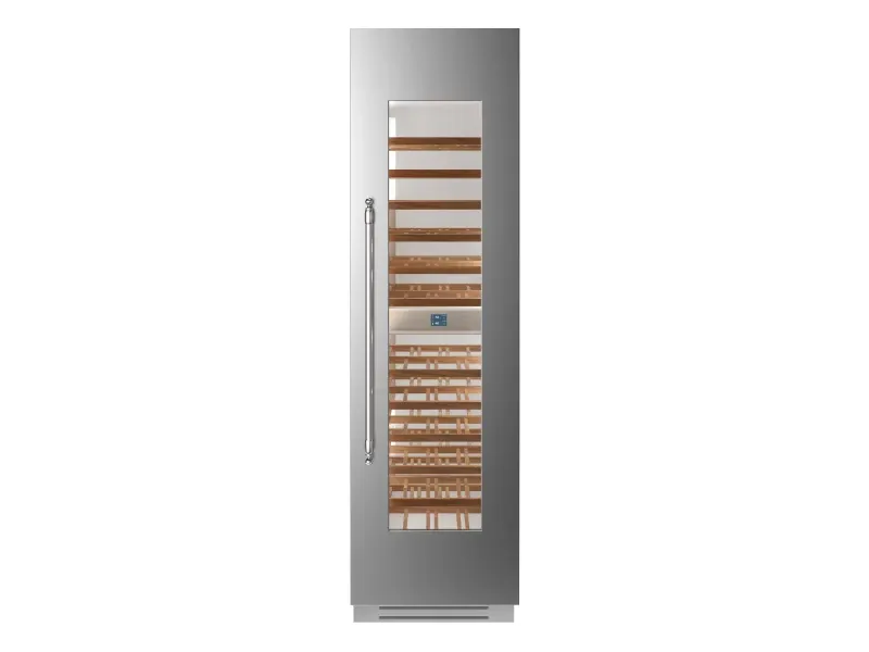 Bertazzoni REF24WCPIXR 24&quot; Dual Zone Wine Cooler Column with 80 Bottle Capacity, 12 Wooden Racks, UV Light-Shielding Glass Window