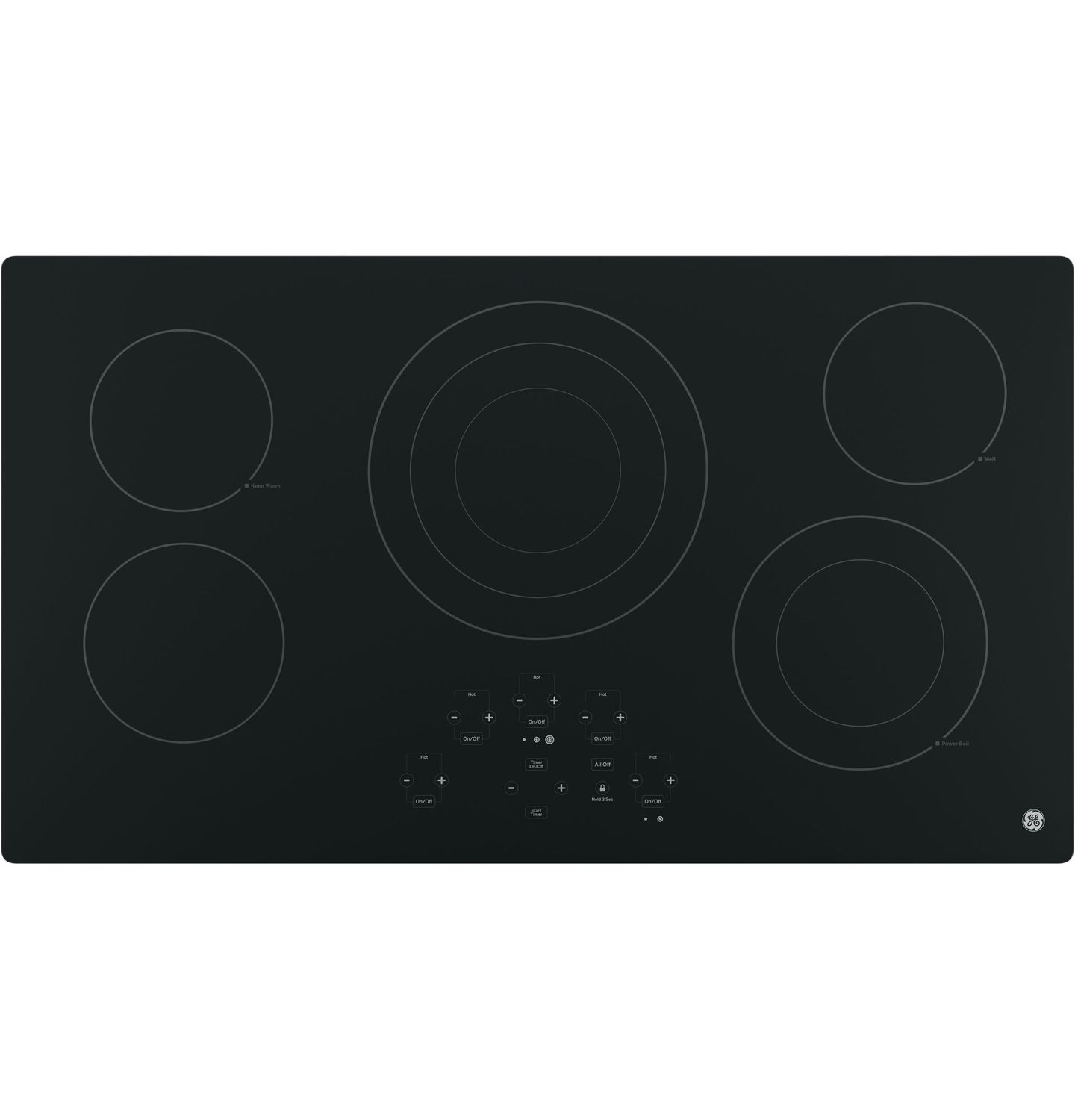 GE JP5036DJBB 36&quot; Built-In Electric Cooktop - Black on Black