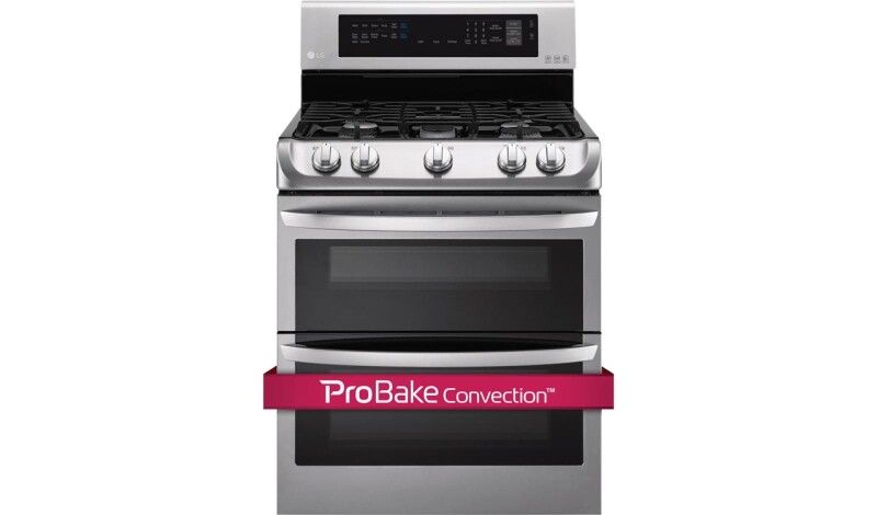 LG LDG4313ST 6.9 Cu. Ft. Freestanding Double Oven Gas True Convection Range with EasyClean and UntraHeat Power Burner - Stainless steel