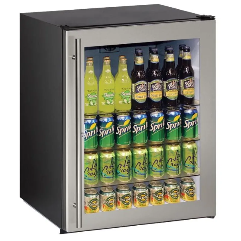 U-Line ADA24RGLS-13B UL-REFRIGERATOR 24&quot; S LOCKING GLASS DR