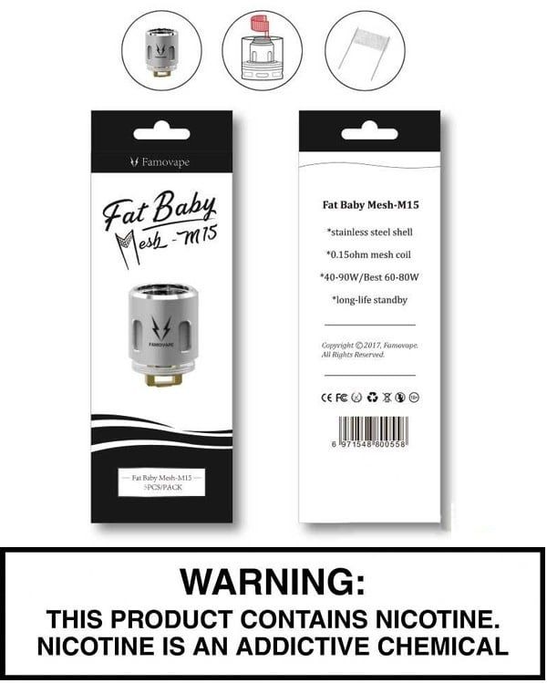 Famovape Fat Baby Mesh Tank Pack of 5 Replacement Coils