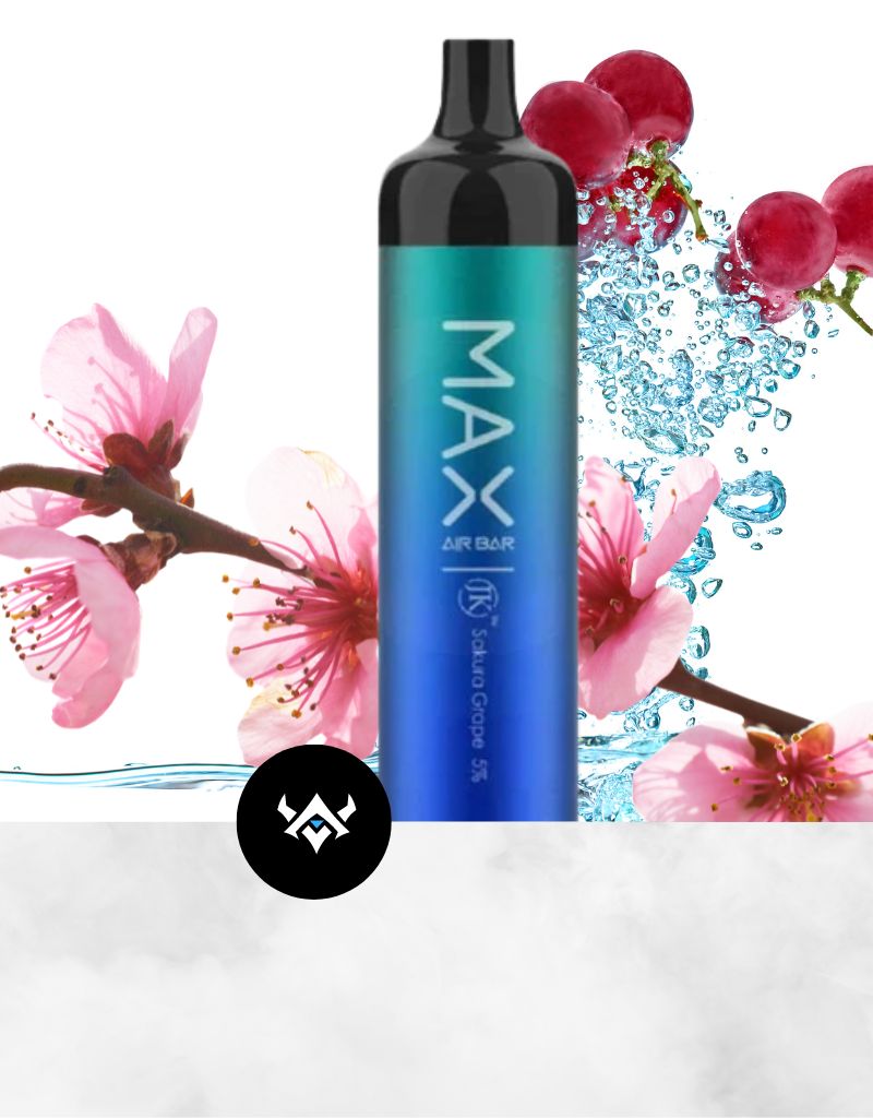 SUORIN AIR BAR MAX 5% SALT NICOTINE 6.5ML 2000 PUFFS DISPOSABLE DEVICE - SAKURA GRAPE