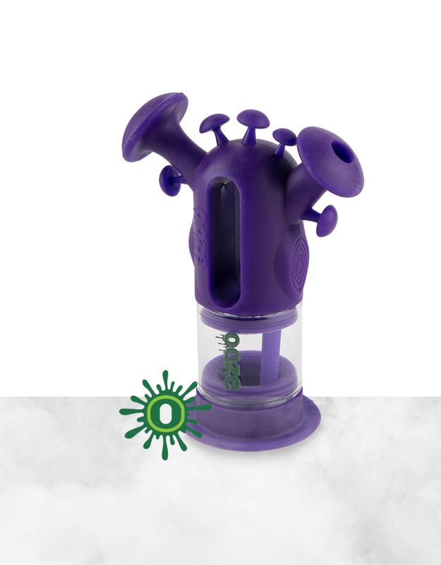 OOZE TRIP SILICONE GLASS WATER PIPE PURPLE