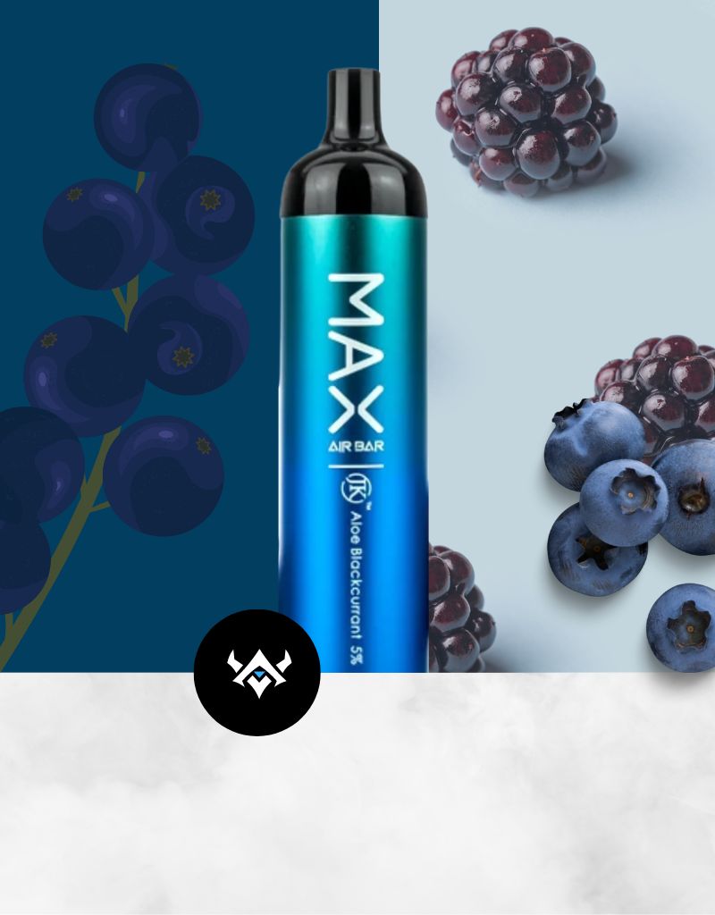SUORIN AIR BAR MAX 5% SALT NICOTINE 6.5ML 2000 PUFFS DISPOSABLE DEVICE  - BLUEBERRY BLACK CURRANT