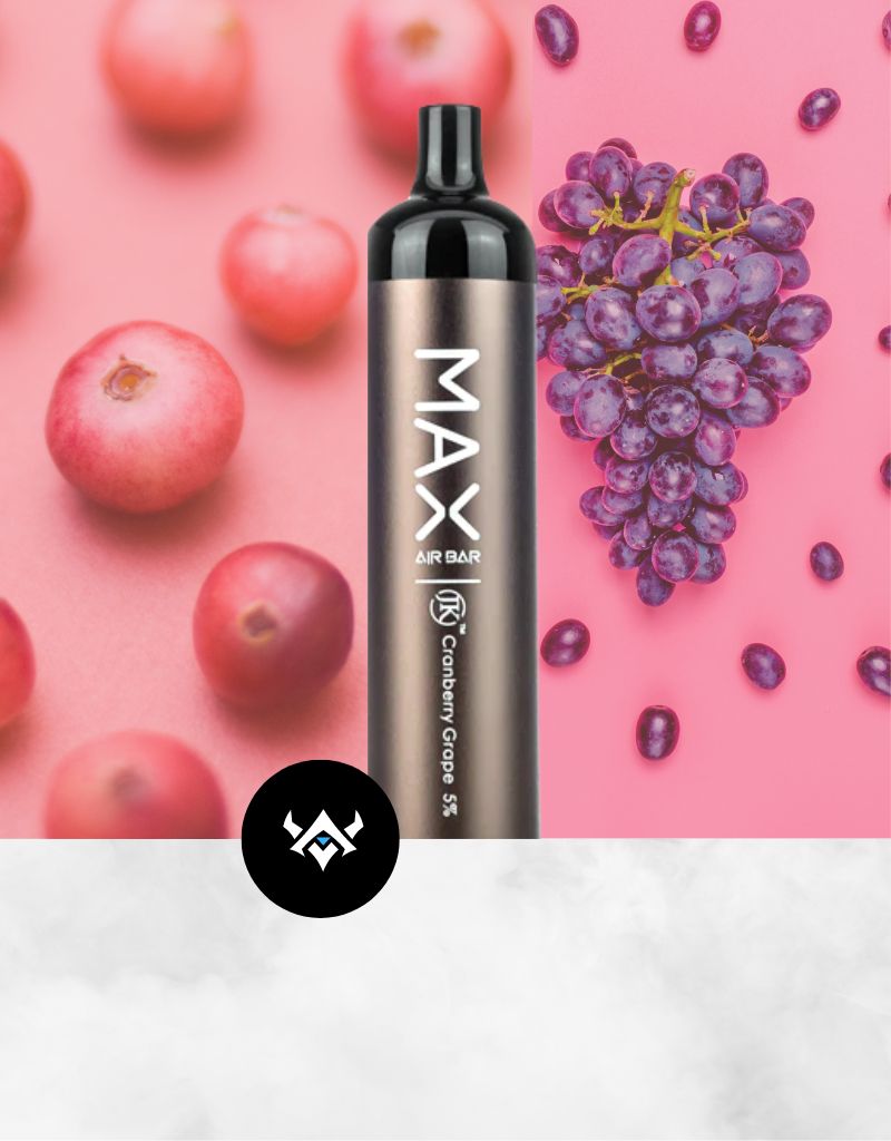 SUORIN AIR BAR MAX 5% SALT NICOTINE 6.5ML 2000 PUFFS DISPOSABLE DEVICE  - CRANBERRY GRAPE