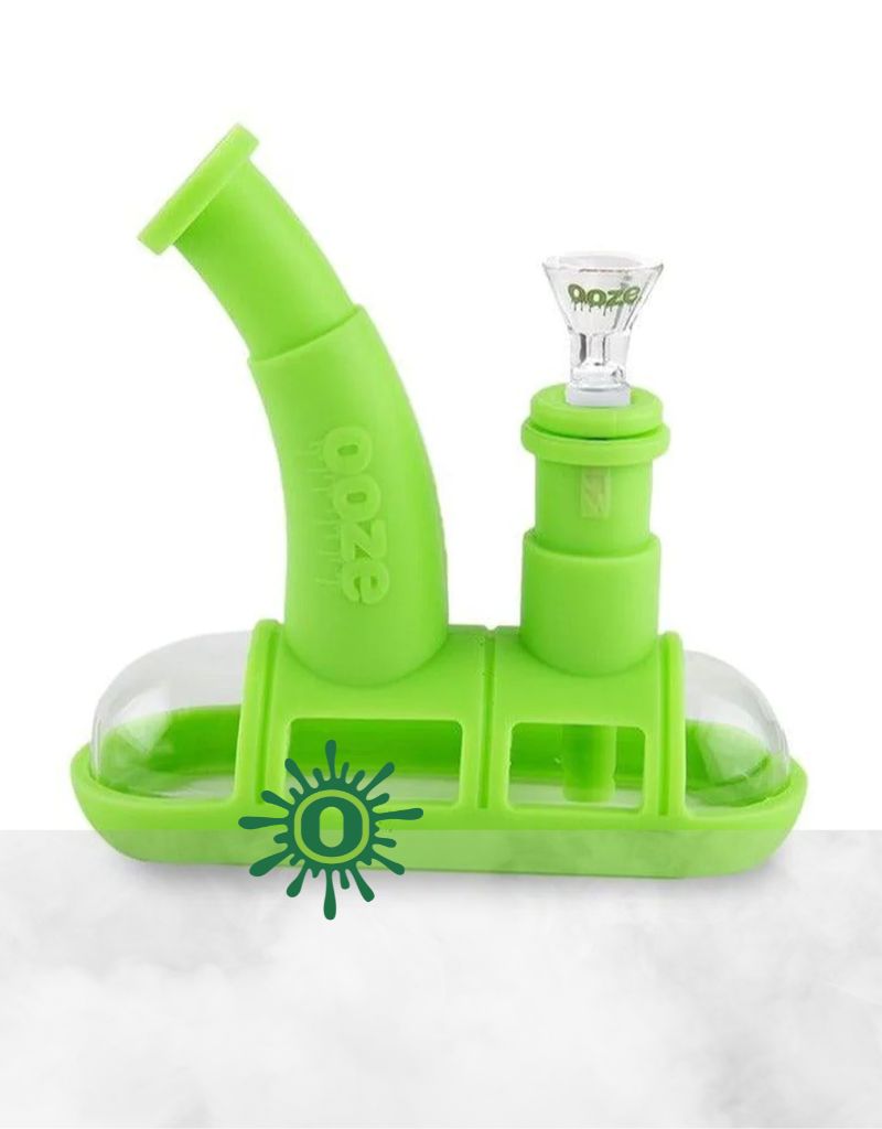 OOZE STEAMBOAT SILICONE GLASS WATER PIPE GREEN