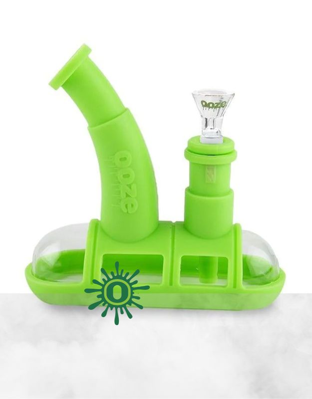 OOZE STEAMBOAT SILICONE GLASS WATER PIPE GREEN