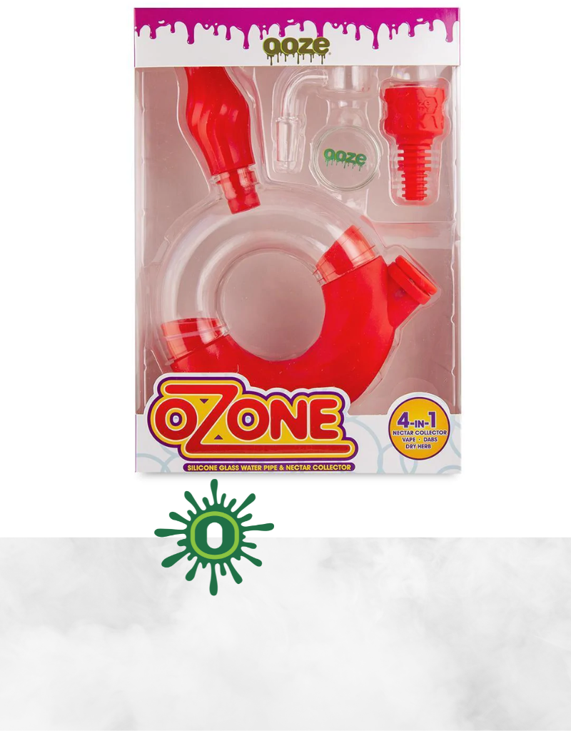 OOZE OZONE SILICONE WATER PIPE AND NECTAR COLLECTOR - SCARLET