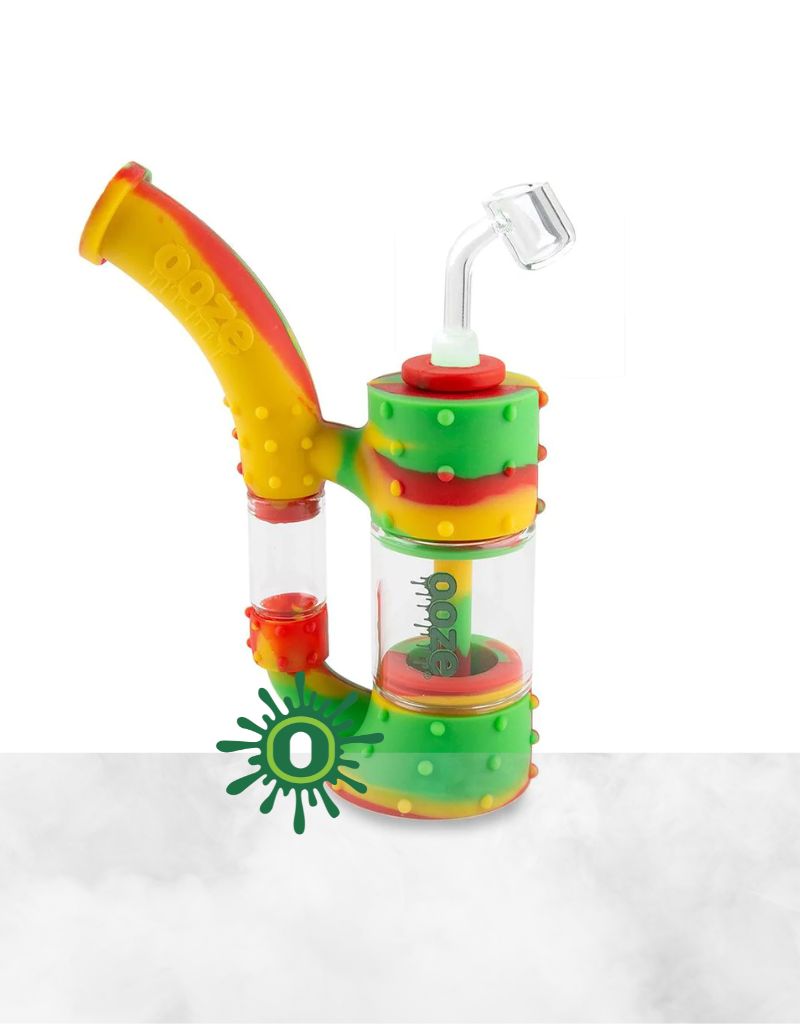 OOZE STACK SILICONE GLASS WATER PIPE RASTA