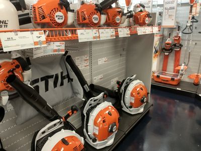 Various blowers sitting on a Throttle and Hum shelf