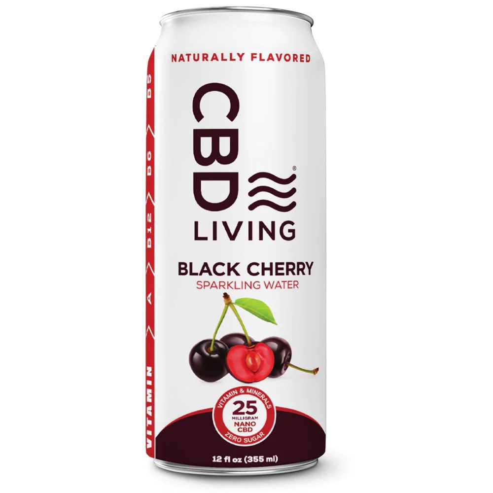 CBD LIVING Flavored Sparkling Water, Flavors: Black Cherry