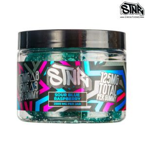 STNR 125mg D8/D9 Gummies, Flavors: Sour Blue Raspberry