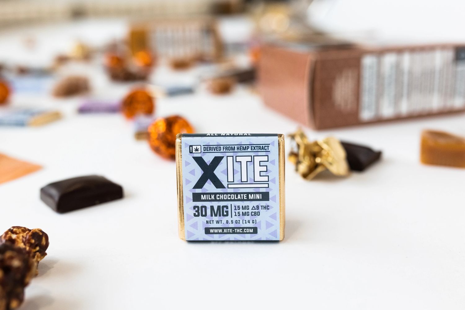 XITE Minis 15mg D9 / 15mg CBD, Flavors: Milk Chocolate