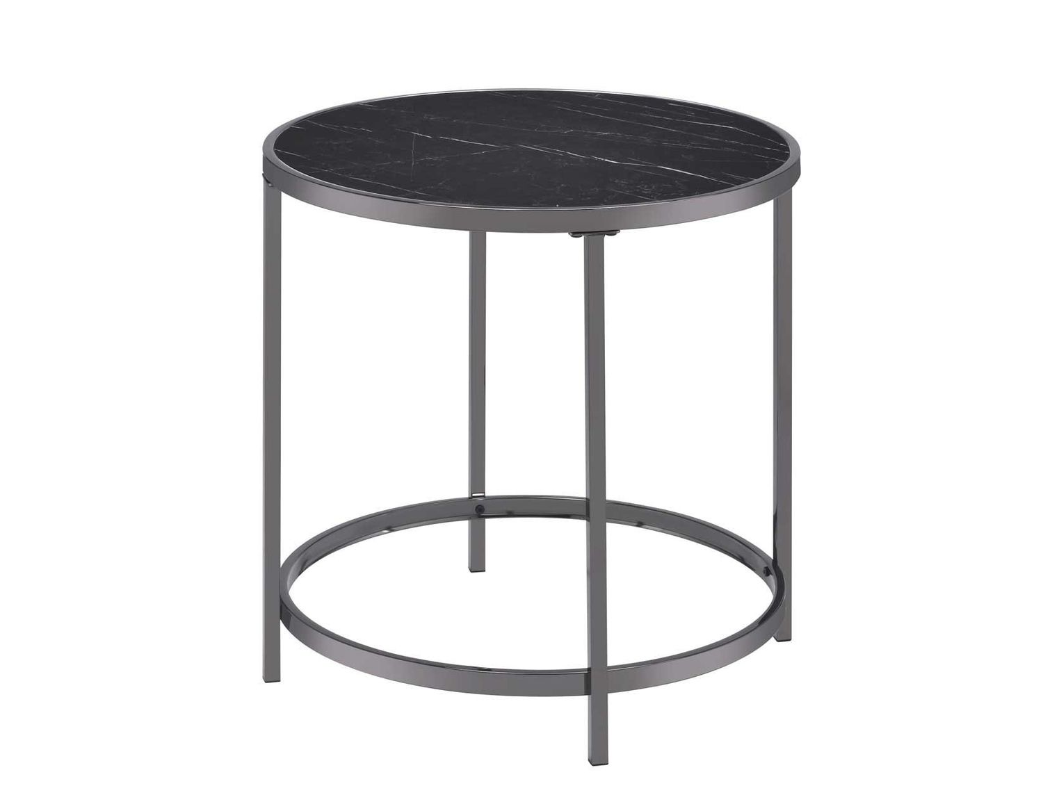 RAYNE FAUX MARBLE END TABLE BLACK