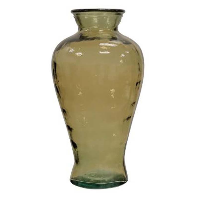 STYLE CRAFT Recycled Spanish Glass CLEAR AMBER VASE