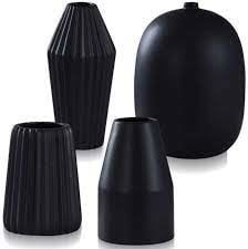 DANN FOLEY LIFESTYLE Large Ribbed Vase BLACK