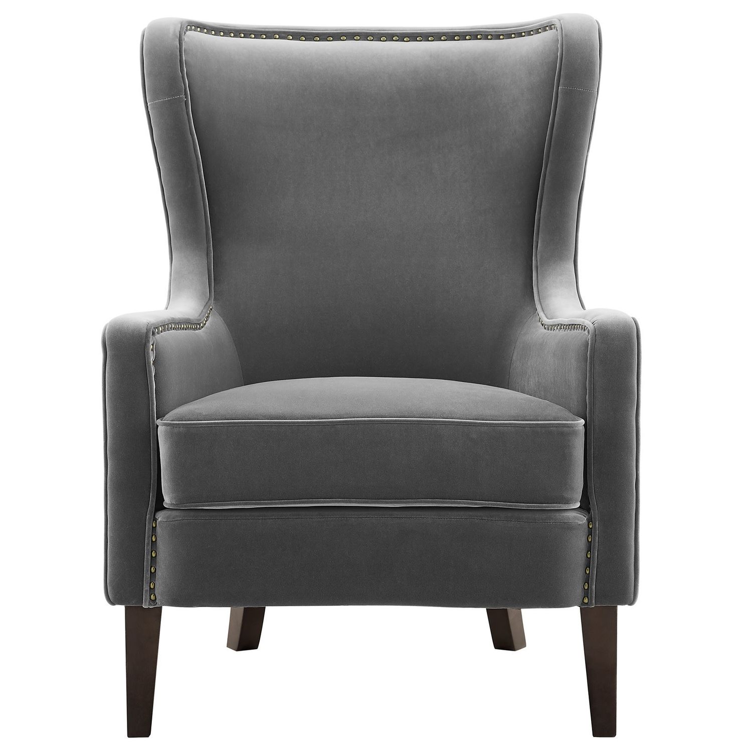 SS ROSCO VELVET ACCENT CHAIR GREY