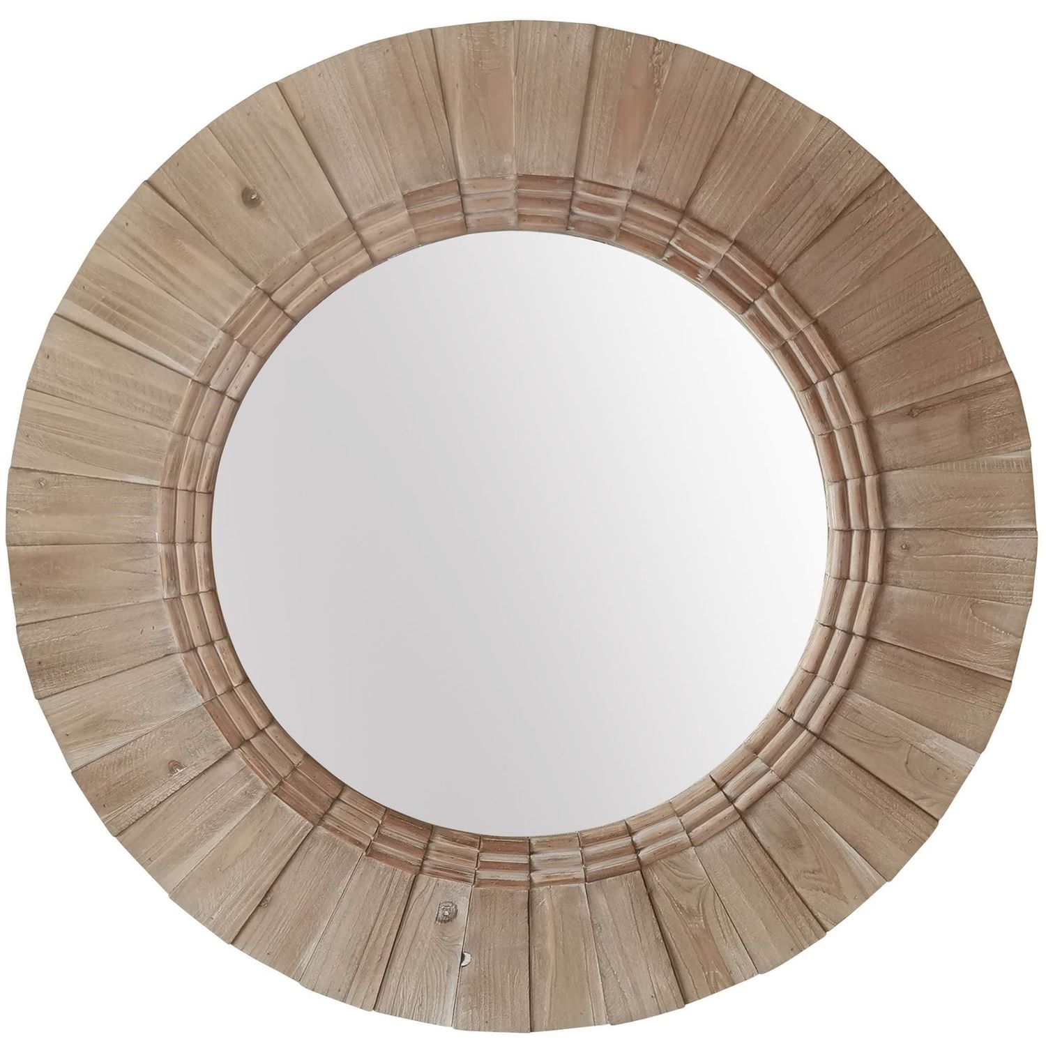 SC ROUND WOODEN WALL MIRROR