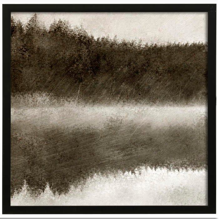 SC MISTY MORNING ON THE LAKE I FAUX WOOD FRAME UNDER GLASS