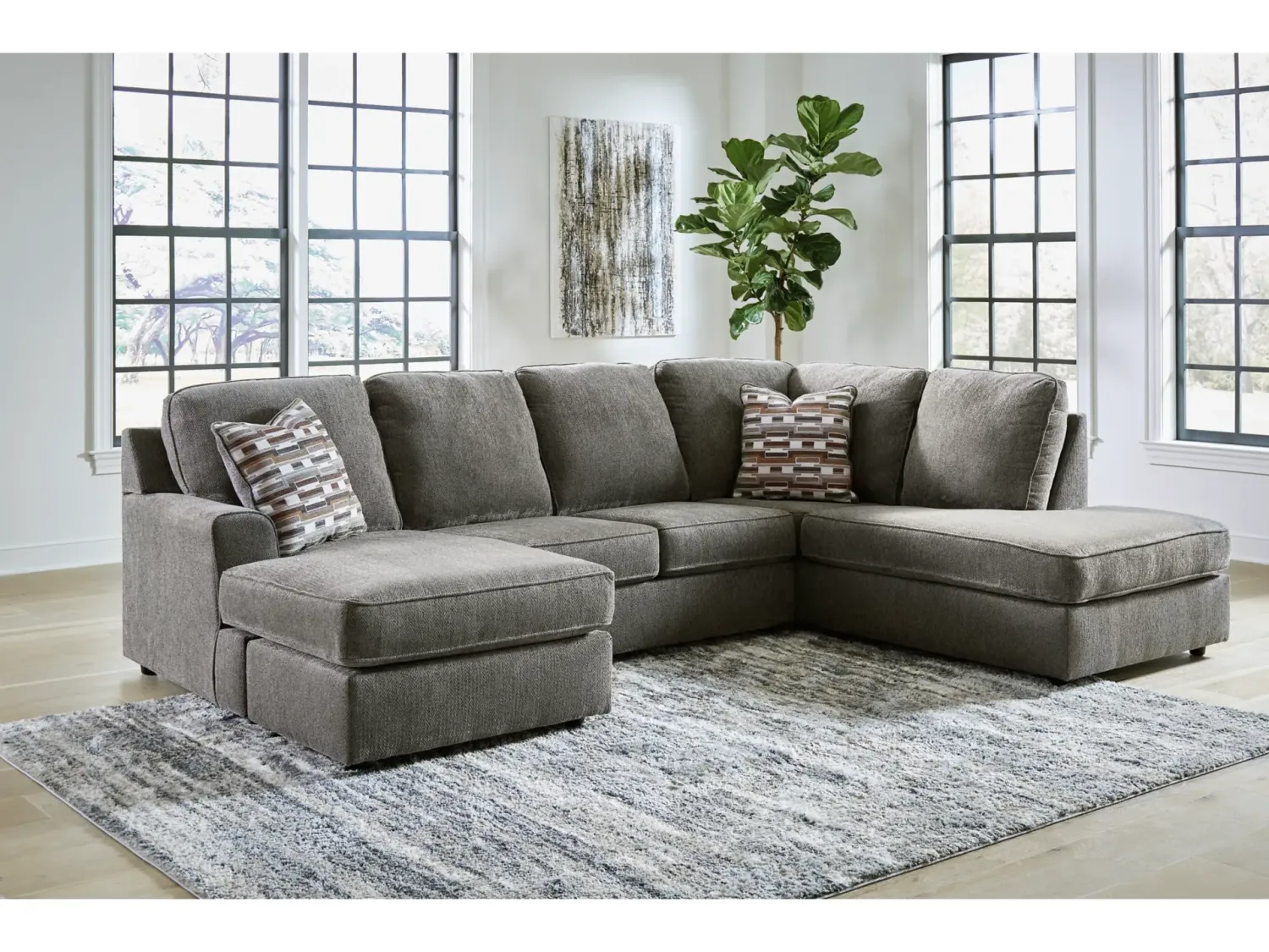DUAL CHAISE SECTIONAL - GREY